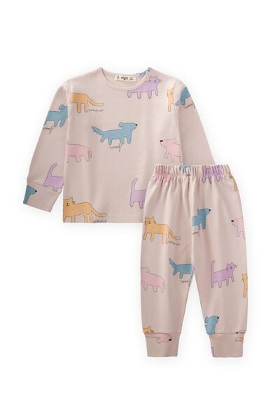 Cigit Patterned Seasonal Pajama Set for Ages 1-7