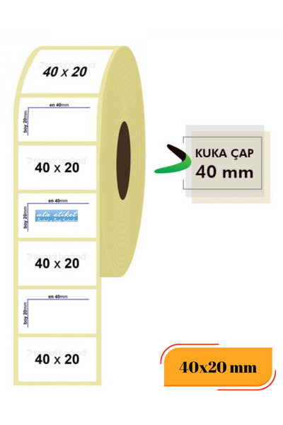 renk ata 40X20 Etichetă termică Etichetă albă simplă, fără imprimare, 2000 bu...