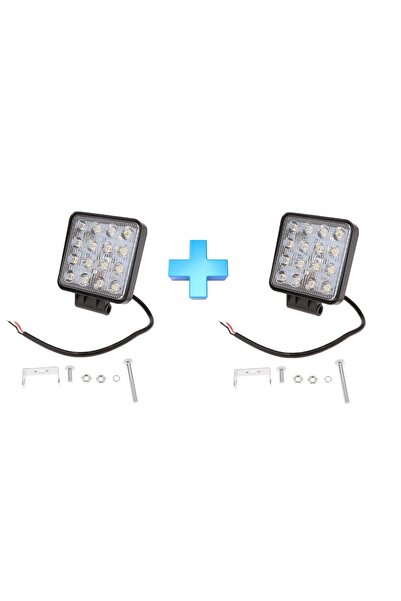 Carub 2'li Led Projektör. 16 Led. 12/24V Çalışma Lambası. 48W