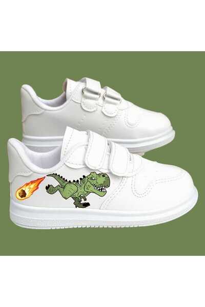 LİASSHOES Cute Dragon Dinosaur Throwing Boy Printed Boys' Sneakers