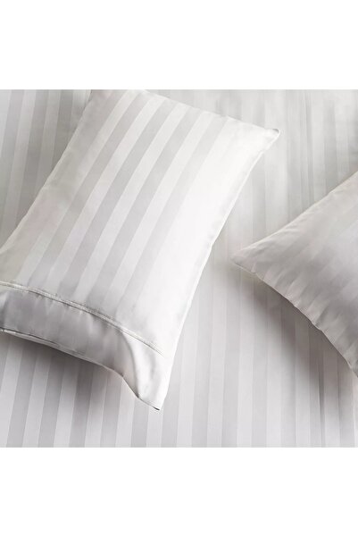 Generic Satin Stripe Pima Cotton Sateen 525 Thread Count 3-Piece King Duvet Cover Set - 220x230 cm