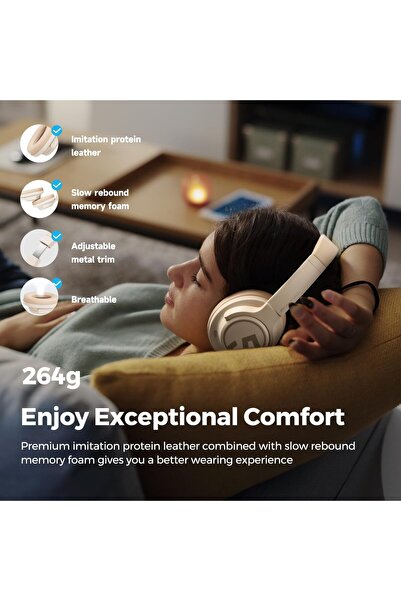 SoundPEATS Space Hybrid ANC Over-Ear Headphones (Wireless, 123H Playtime, Bluetooth 5.3)