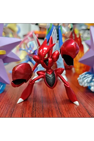 BANDAI A 9cm/3.54inch Anime Pokemon Scizor Figure Mantis Action Figure PVC Statue Desktop Ornament Collect.
