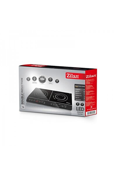 Zilan Induction hob, two burners, 3500W, black crystal glass, automatic shut-off | ZLN8088