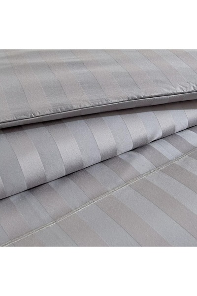 Generic Satin Stripe Pima Cotton Sateen 525 Thread Count 3-Piece Full Duvet Cover Set - 160x200 cm