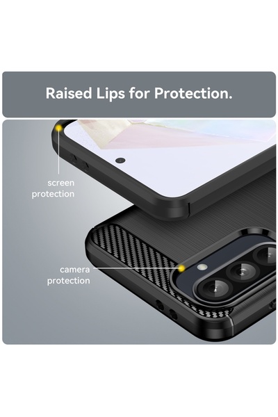 SKYDDAR INNOVATION Θήκη για Realme GT 7 Pro,, Σιλικόνη άνθρακα, Λεπτή σιλικόνη, υφή ινών άνθρακα, σετ αυτοκόλλητων, Μπλε