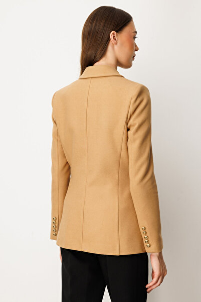 Ekol Double-Breasted Collar Cashmere Jacket