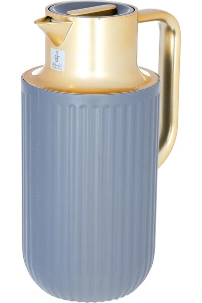 Everest Laura Thermos, 1.6 litres, golden handle, thermal glass inner shell- dark gray
