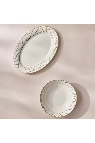 Generic Hikayat 32-Piece New Bone China Dinner Set - Serves 6