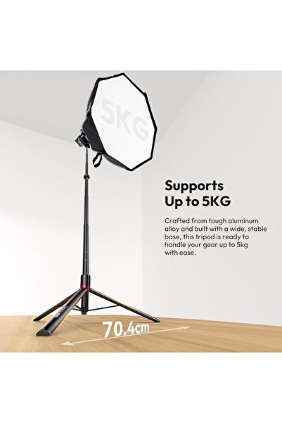 ulanzi AT-05 2M Heavy Duty Foldable Light Stand (6.56ft) - Supports up to 5kg