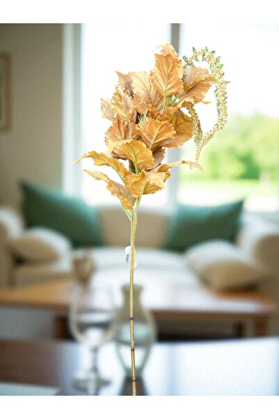 Happyland زينة زهور اصطناعية خضراء عمودية باللون البني الفاتح