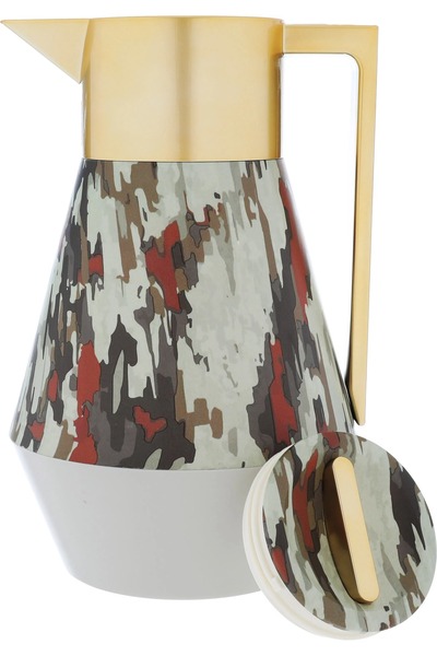 Everest Lydia Thermos, 1 liter, thermal glass inner shell, plastic outer shell - golden green