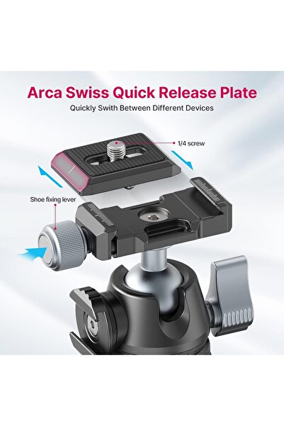 ulanzi MT-47 Camera Tripod Aluminum Mini Travel Tripod with 360° Ball Head & Arca Quick Release