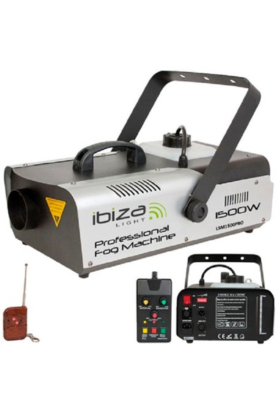 Ibiza Light Mașină de fum profesională 1500 W cu telecomandă, 4 canale DMX