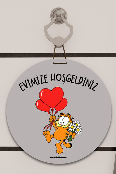 Dormot Digital Print Gray, Standard, Welcome to Our Garfield Home Themed, Door Ornament, Wall Ornament