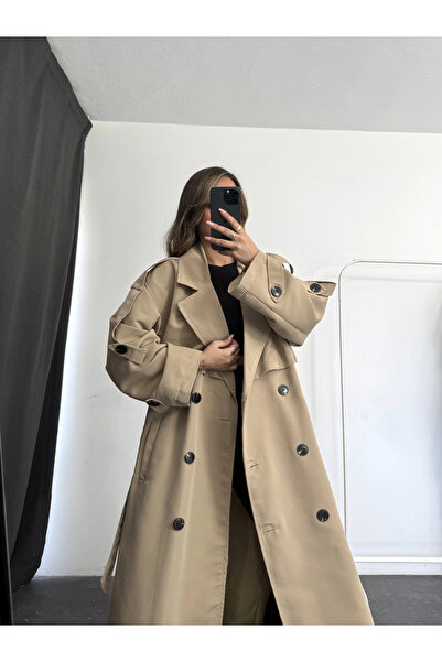 nona butik Queen Trench Coat - Beige
