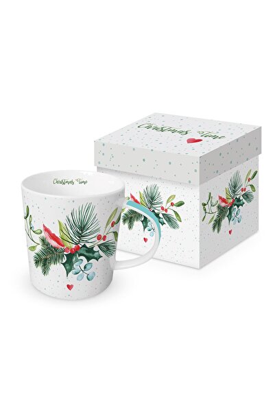 OEM Porcelain gift mug for tea and coffee 'Christmas Celebration', 350ml