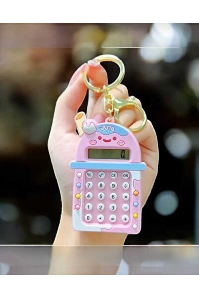 pure age Eğlenceli Çocuk Öğrenci Hesap Makinesi Arkası Oyunlu Çanta Aksesuarı Anahtarlık Karekterli
