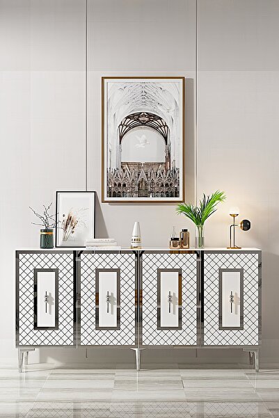 CENEYRA KA1510BS PUMA KONSOL, TV SEHPASI BEYAZ-SILVER 150cm