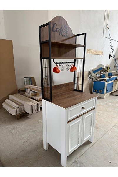 Neva Kahve Köşesi Çekmeceli Çok Amaçlı Mutfak Dolabı Sepet