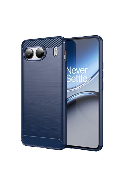 SKYDDAR INNOVATION Θήκη για OnePlus Nord 4, Σιλικόνη άνθρακα, Λεπτή σιλικόνη, υφή ινών άνθρακα, σετ αυτοκόλλητων, Μπλε