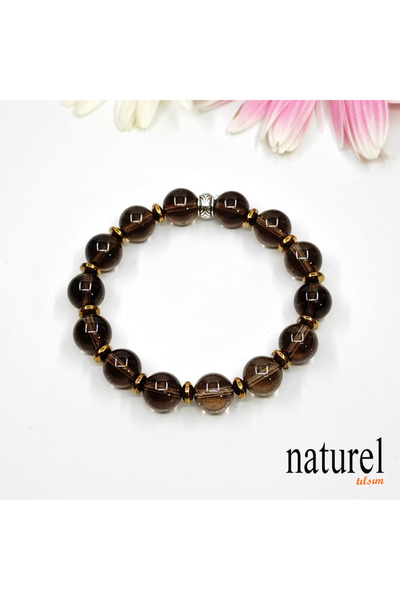 Naturel Tılsım Smoky Quartz 10mm Natural Stone Bracelet