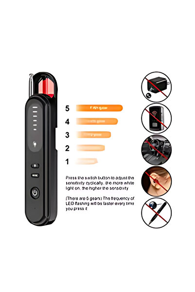 Generic كاشف الكاميرات الخفية، كاشف ثغرات مكافحة التجسس، كاشف متتبع GPS، كاشف إشارة التردد اللاسلكي وعدسة الكاميرا