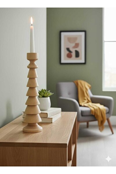 Z&Z Home çam model tekli şamdan 25cm