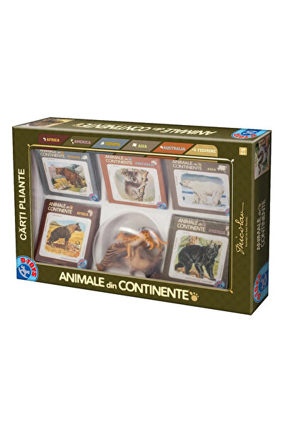 D-Toys Set cărți pliante și figurine cu animale sălbatice