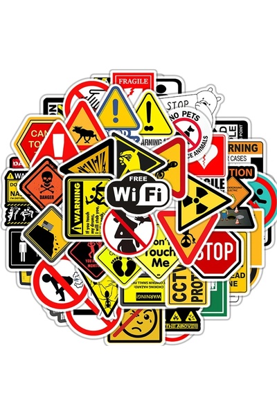 choice2 50 قطعة 10/30/50 قطعة ملصقات تحذيرية خطر حظر لوح التزلج الثلاجة الجيت...