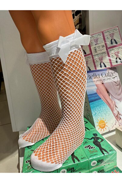 EÇGYM KURDELELİ FİLELİ KIZ ÇOCUK DİZALTI ÇORAP