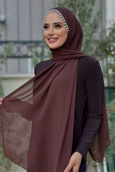 Bym Fashion Πέρλες Σάλι 2028 Καφέ