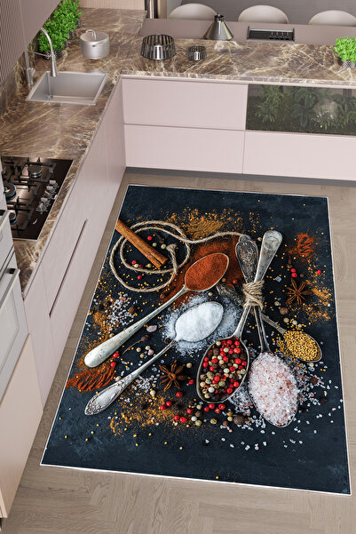 THEMODERNHANE Dijital Baskılı Makinede Yıkanabilir Kaymaz Tabanlu Antialerjik...