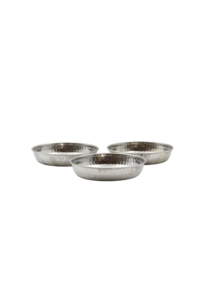 ANTEPSEPETİ Silver Coated Copper 3-Piece Breakfast Set 13 cm