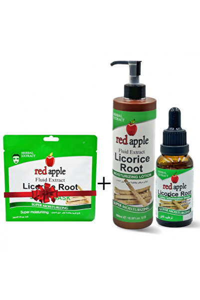 Red Apple مجموعة العناية بالبشرة بعرق السوس سيروم عرق السوس 20% و لوشن الترطيب
