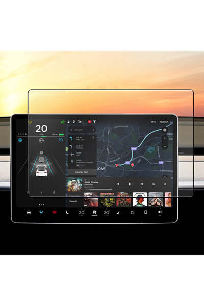 BRAGUS Protective film for Tesla tablet, compatible with Model 3 Highland, anti-scratch, transparent