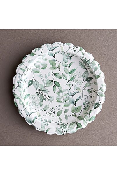 Generic Ellipse 10-Piece Wood Pulp Disposable Dinner Plate Set - 27 cm