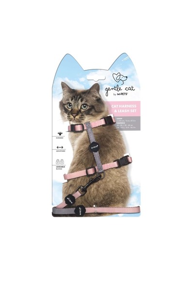 M-PETS GENTLE CAT GÖĞÜS TASMASI ve GEZDİRME SET PİNK