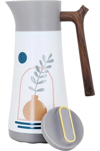 rexa thermos, 0.6 liters, steel inner container, steel outer shell - white-gray