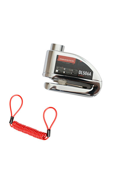Knmaster DL506A 6mm Alarmlı Disk Kilidi | Hatırlatma Kablosu ve Taşıma Çantası Hediye