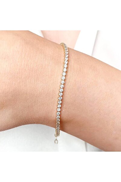 Bijuteria SORELLY Bratara Aur 14k Tennis cu Pietre Albe 2mm