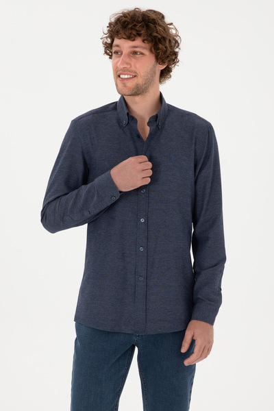 U.S. Polo Assn. Erkek İndigo Uzun Kollu Basic Gömlek 50316723-VR028
