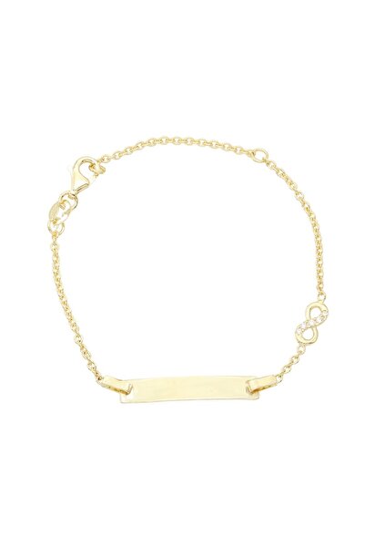 Bijuteria SORELLY Bratara Copii Aur 14k Placuta si Infinit