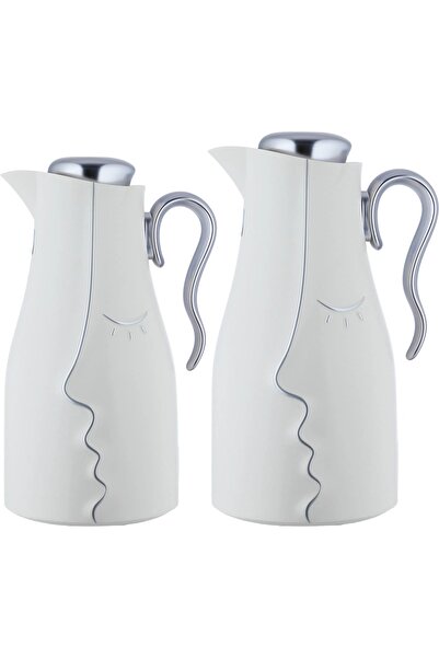 rexa طقم ترمس، 0.7/1 لتر، قطعتين، وعاء داخلي زجاجي، جسم خارجي بلاستيكي