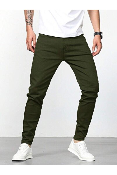 Wkm Denim Pantaloni pentru bărbați Regular Fit Normal croială din gabardină