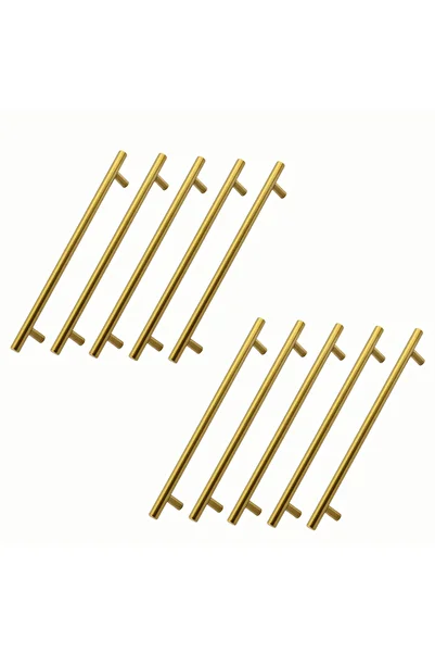 Badem10 Alteta Gold Golden 10Pcs 192 mm Metal Furniture Handle Kitchen Drawer Wardrobe Cabinet Door Handles Handle
