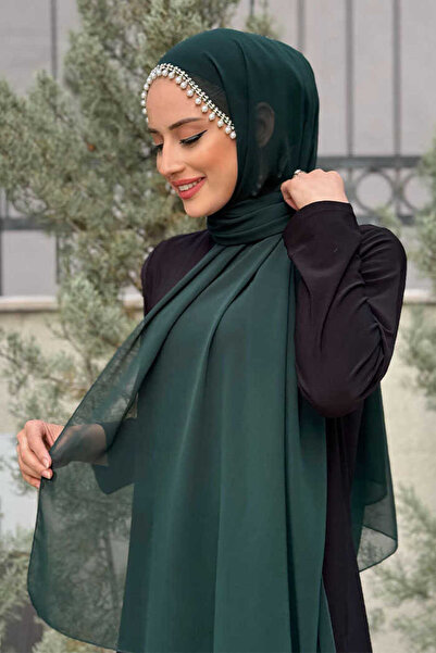 Bym Fashion Σάλι με πέρλες 2028 Σμαραγδένιο