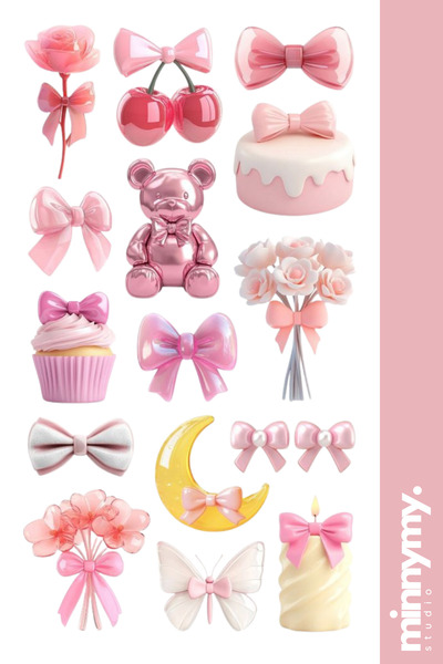 Minnymy Pink Collection Sticker, Çıkartma, Ajanda, Günlük, Planlayıcı, Bullet...