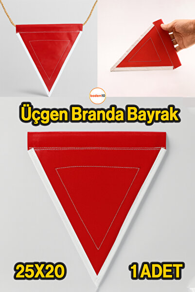 Badem10 25x20 Cm Kırmızı Üçgen Branda Flama Bayrak Araç Dayanıklı İş Güvenlik...