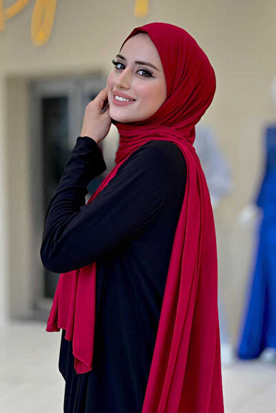 Bym Fashion Χτενισμένο βαμβακερό σάλι 2069 Βουργουνδίας